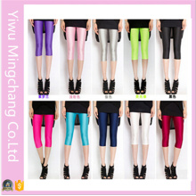 2016 New Design Summer Plus Size Colorful Soild Girl′s Stretch 3/4 Pants
